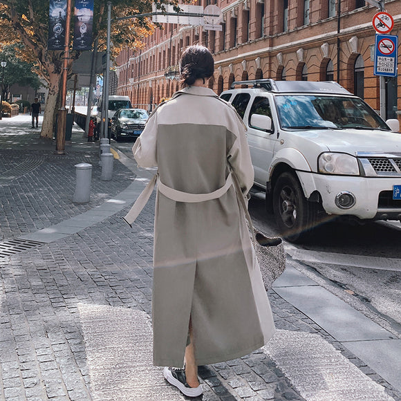 Abrigo Suelto Casual de Largo Medio - Chaqueta Cortavientos para Mujer