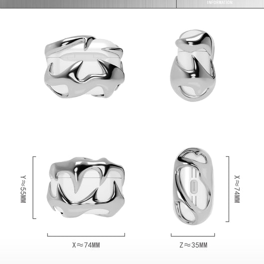 Carcasa de Auricular Plateada Metálica Brillante - Image 10