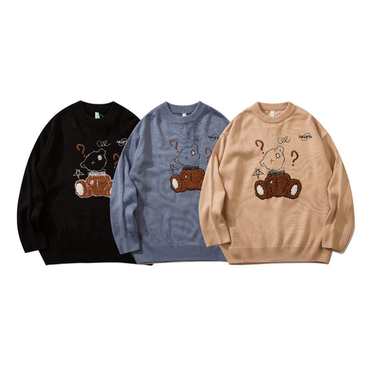 Suéter de Cuello Redondo con Diseño Cartoon Urbano para Hombre - Image 14