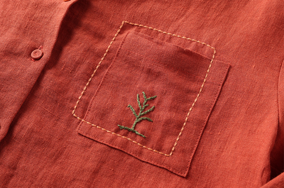 Camisa de Lino y Algodón para Mujer con Solapa Clásica - Image 9