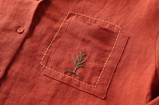 Camisa de Lino y Algodón para Mujer con Solapa Clásica - Image 9