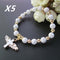 Bronzing Acrylic Cross Bead Bracelet Oil Drop Angel Cross Rosary Bracelet White5PCS