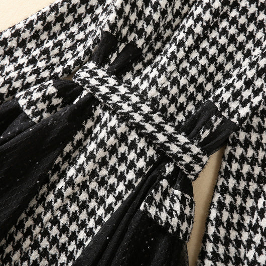 Abrigo Elegante con Pespuntes Pata de Gallo y Lentejuelas en Tul - Image 9