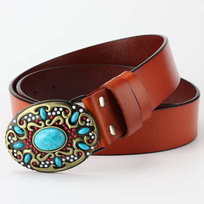 Cinturón de Cuero para Mujer con Adornos de Cuentas Decorativas - Image 7
