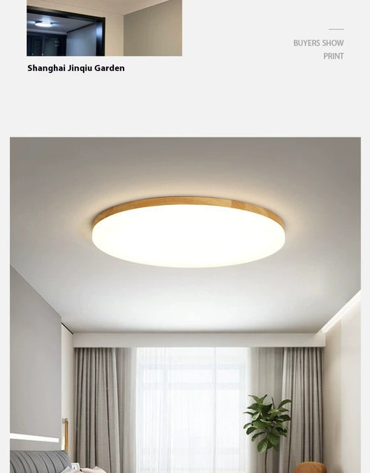Lámpara de Techo LED Redonda Minimalista Nórdica en Madera Maciza - Image 15