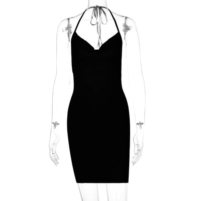 Vestido Corto Halter con Abertura y Moño Elegante - Image 6