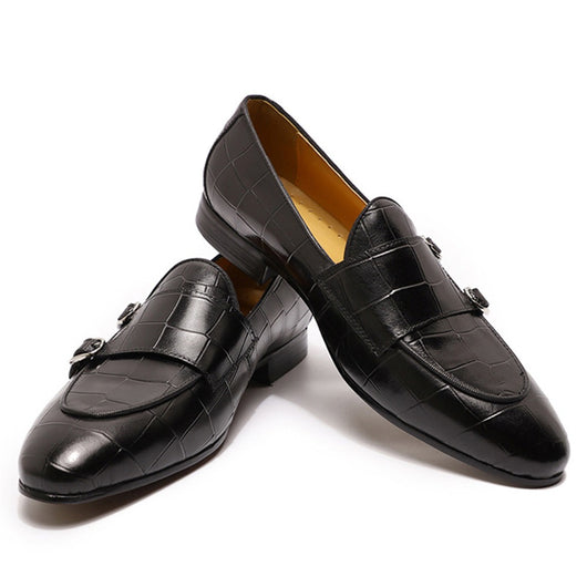 Zapatos Casuales de Cuero con Patrón en Relieve para Hombre - Image 13