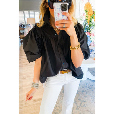 Camisa Suelta de Color Liso para Mujer con Botones Múltiples - Image 4
