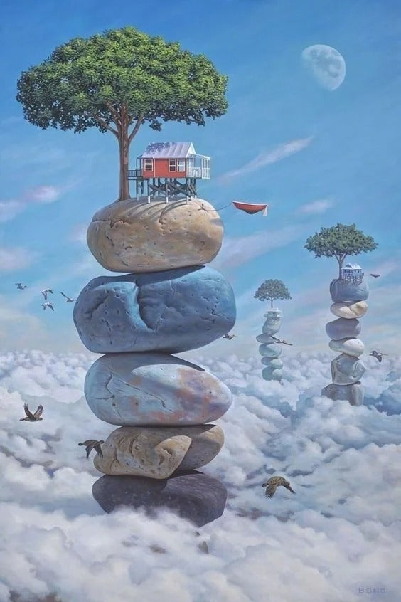 Cuadro Pintura Digital Montaña Moderna - Decoración Hogar Contemporáneo