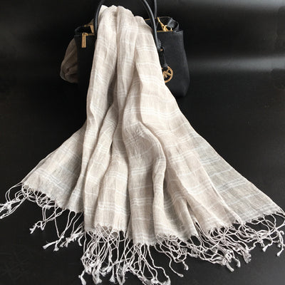 Bufanda Artística de Algodón y Lino para Mujer - Chal Largo Versátil Cuatro Estaciones - Image 38