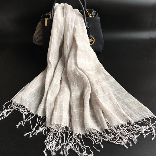 Bufanda Artística de Algodón y Lino para Mujer - Chal Largo Versátil Cuatro Estaciones - Image 38