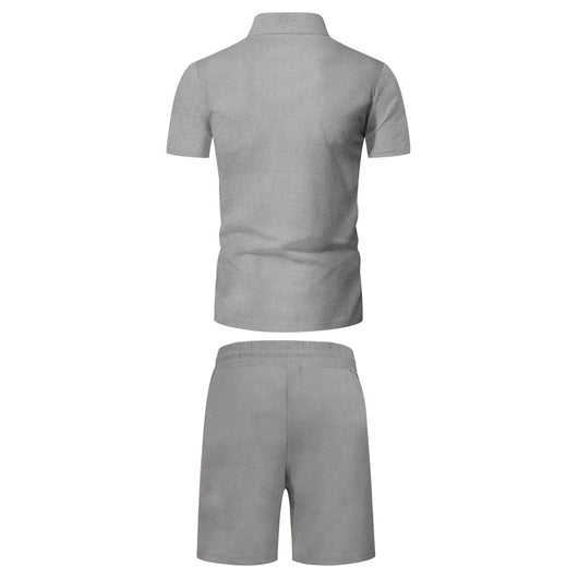Conjunto Casual de Verano para Hombre: Camiseta Waffle y Shorts Sueltos - Image 21