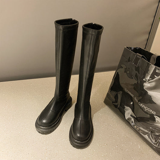 Botas Altas Blancas con Suela Gruesa Estilo Caballero - Image 9