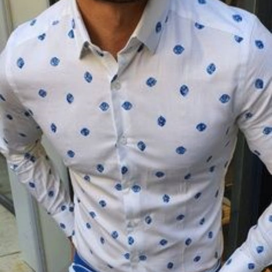 Camisa Suelta Casual para Hombre con Estampado 3D y Mangas Largas