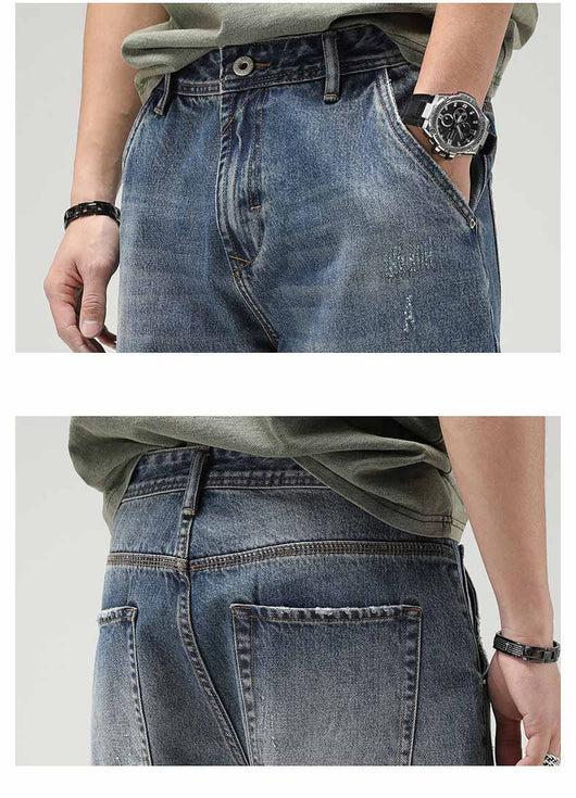 Jeans Retro Holgados de Corte Recto para Hombre - Image 8
