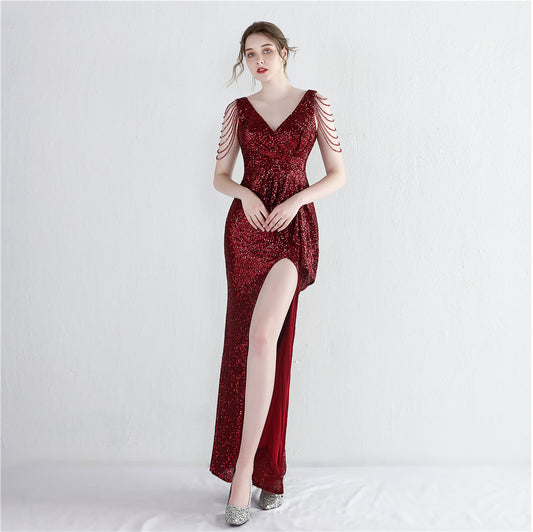 Vestido de Gala Reina Aura con Lentejuelas Largas - Image 2