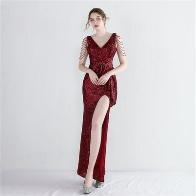 Vestido de Gala Reina Aura con Lentejuelas Largas - Image 2