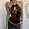 Top Halter Personalizado Slim Fit Escotado con Detalles Calados