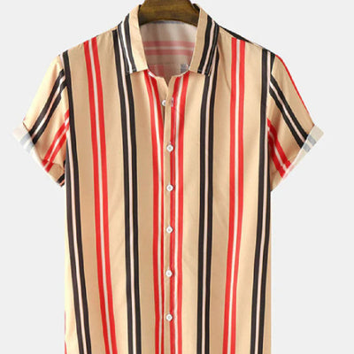 Cardigan Estampado 3D de Manga Corta para Hombre