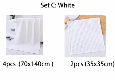 Toalla de Baño de Algodón Puro Textura Waffle - Súper Absorbente y Secado Rápido - Image 14
