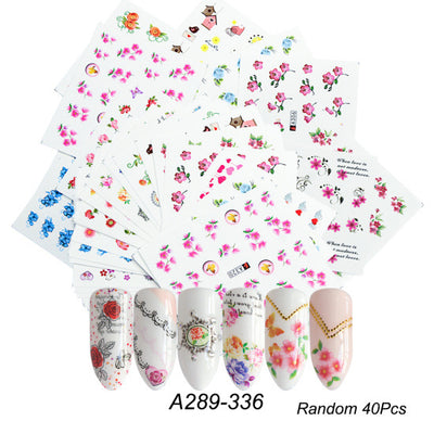 Set de Stickers para Uñas con Flores de Encaje Blanco y Negro - Image 9