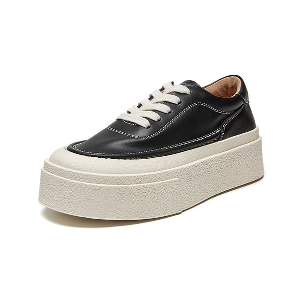 Zapatillas Deportivas Plataforma Mujer Color Liso con Cordones - Image 6