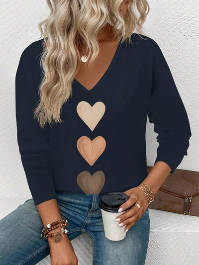 Blusa Casual de Cuello V y Manga Larga para Mujer - Image 19