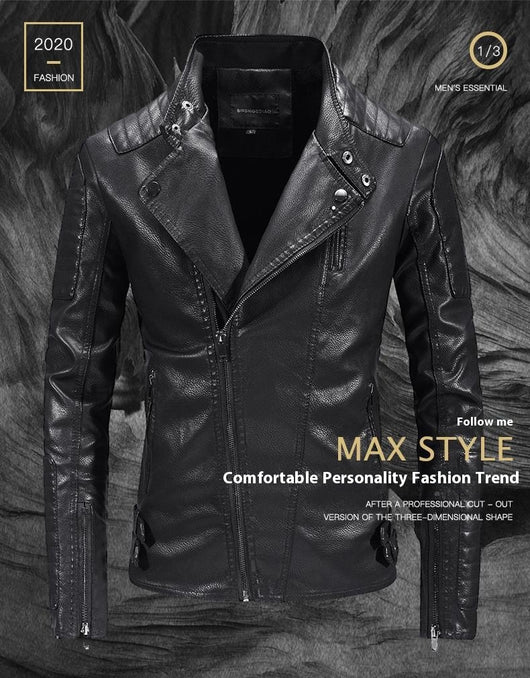 Chaqueta de Cuero PU con Forro Polar para Hombre - Estilo Moderno - Image 8