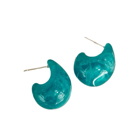 Aretes Gotas de Agua Mint Azul Estilo Retro Francés en Acrílico - Image 5