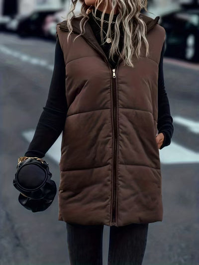Chaleco Acolchado con Capucha y Cierre - Diseño Minimalista Otoño Invierno - Image 8