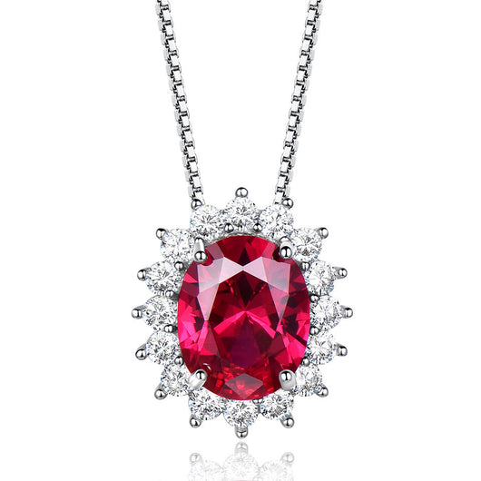 Collar de Plata Esterlina con Rubí Nano - Cadena de Escote Elegante - Image 9