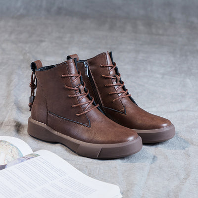 Bota Martin Plana Retro para Mujer - Estilo Clásico Estudiante - Image 11