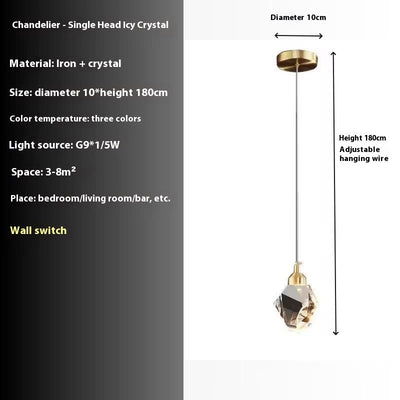 Lámpara Colgante de Cobre y Cristal Lujo Moderno - Araña Minimalista 3 Luces - Image 9