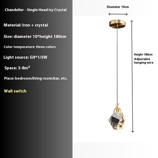 Lámpara Colgante de Cobre y Cristal Lujo Moderno - Araña Minimalista 3 Luces - Image 9