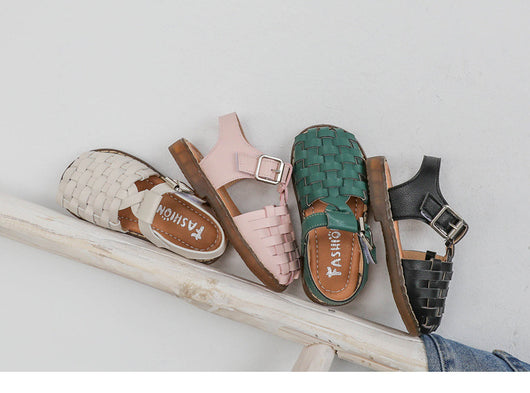 Zapatos Tejidos Retro de Colores Sólidos para Niñas - Image 8