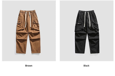Pantalones Sueltos Retro de Pierna Ancha para Hombre - Image 21