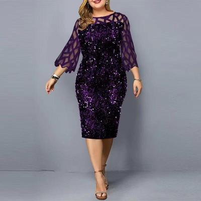 Vestido de Fiesta Talla Grande con Lentejuelas - Image 7