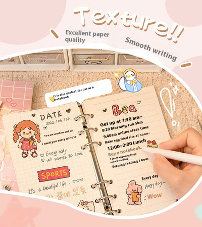Cuaderno Espiral Suelto Contadora Adorable con Corazones - Diario de Notas - Image 9