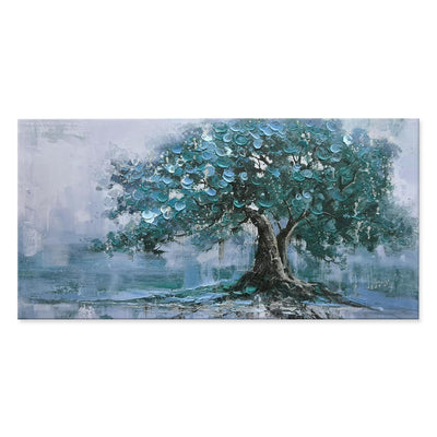 Cuadro al Óleo Handpintado Árbol Verde Grande Pintura Abstracta Moderna sobre Lienzo - Image 8