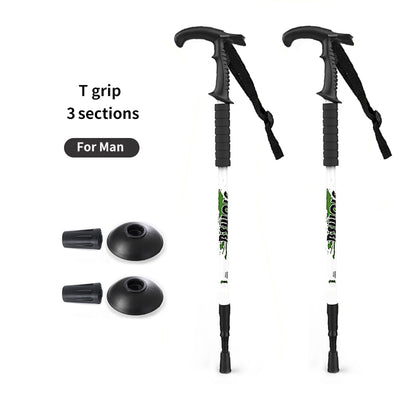 Bastones de Trekking Ultraligeros Plegables de Aluminio con Mango Recto - Image 10