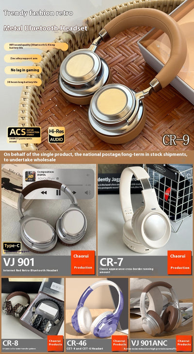 Auriculares Bluetooth Retro Estilo Maletín con Metal - Image 18
