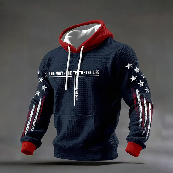 Hoodie Estampado 3D con Puntada de Maíz para Hombre - Estilo Urbano Trendy