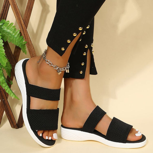 Sandalias Plataforma Tejidas con Malla - Comodidad Casual para Playa y Exterior