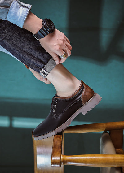 Zapatos Casuales de Cuero Estilo Británico Retro para Hombre - Image 22