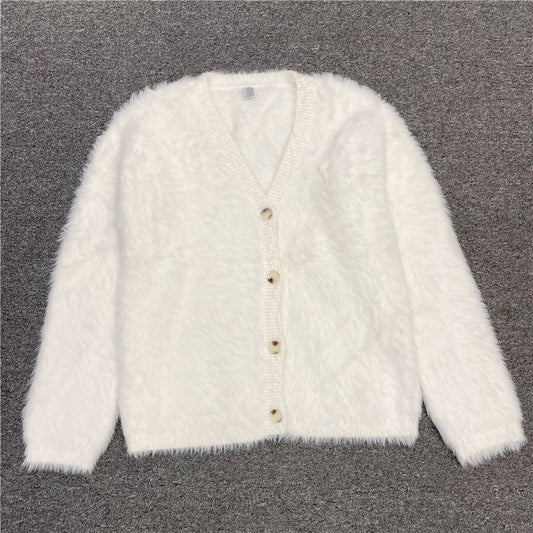 Cardigan Tejido para Mujer Escote V Botones Simples