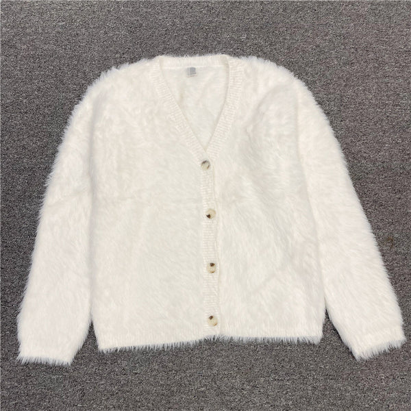 Cardigan Tejido para Mujer Escote V Botones Simples