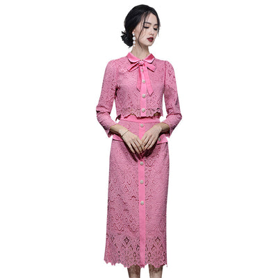 Conjunto Elegante de Encaje: Top Calado y Falda Cintura Alta - Dopamina Fashion - Image 5