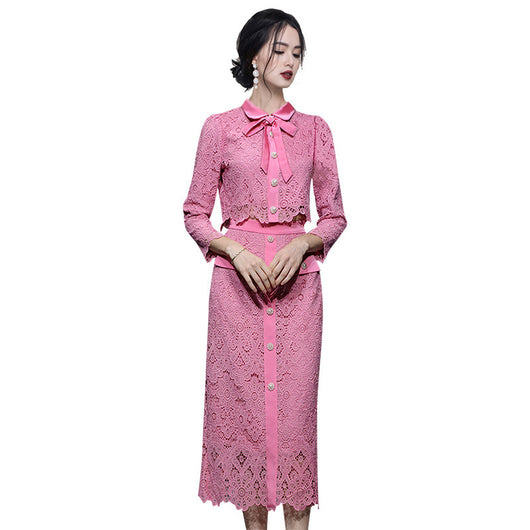 Conjunto Elegante de Encaje: Top Calado y Falda Cintura Alta - Dopamina Fashion - Image 5