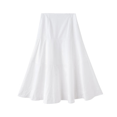 Falda Blanca de Cintura Alta con Detalles Combinados en Algodón - Image 5