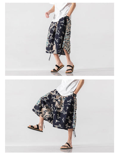 Pantalones Cortos Holgados Estilo Chino con Estampado Floral y Elefante - Image 13